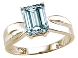 Tommaso Design™ Genuine Emerald Cut Aquamarine Ring.