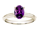 Tommaso Design™ Oval 8x6mm Genuine Amethyst Solitaire Engagement Ring