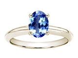 Tommaso Design™ Genuine Tanzanite Oval 7x5mm Solitaire Engagement Ring
