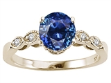 Tommaso Design™ Created 7mm Sapphire Solitaire Engagement Ring