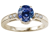 Tommaso Design™ Created Sapphire and Diamond Engagement Ring