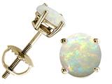Tommaso Design™ Round 5mm Genuine Opal Screw Back Earring Studs