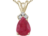 Tommaso Design™ Genuine Ruby and Diamond Pendant