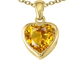 Tommaso Design™ Heart Shape Genuine Citrine Pendant