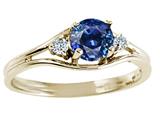 Tommaso Design™ Genuine Sapphire and Diamond Ring