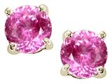 Tommaso Design™ Round 7mm Created Pink Sapphire Earring Stud