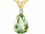 Tommaso Design™ Genuine Green Amethyst and Diamond Pendant