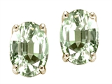 Tommaso Design™ Oval Genuine Green Amethyst Earrings