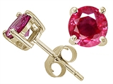 Tommaso Design™ 5mm Round Genuine Ruby Earring Studs