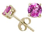 Tommaso Design™ Round 6mm Created Pink Sapphire Earring Stud