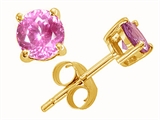 Tommaso Design™ Round 6mm Simulated Pink Topaz Earring Studs