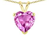 Tommaso Design™ 8mm Heart Created Pink Sapphire Pendant