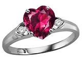 Tommaso Design™ Heart Shape 8mm Created Ruby and Genuine Diamond Engagement Promise Ring