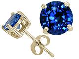Tommaso Design™ 7mm Round Created Sapphire Earring Studs