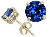 Tommaso Design™ 7mm Round Created Sapphire Earring Studs