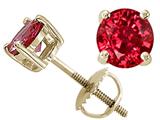 Tommaso Design™ Round 6mm Created Ruby Screw Back Earring Stud