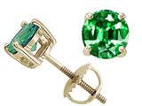 Tommaso Design™ Round 6mm Simulated Emerald Screw Back Earring Stud