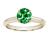 Tommaso Design™ Round 7mm Simulated Emerald Solitaire Engagement Ring