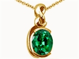 Tommaso Design™ Oval 9x7mm Simulated Emerald Pendant