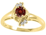 Tommaso Design™ Genuine Garnet and Diamond Ring