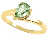 Tommaso Design™ Pear Shaped 7x5mm Genuine Green Amethyst Ring