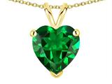 Tommaso Design™ 8mm Heart Shape Simulated Emerald Pendant