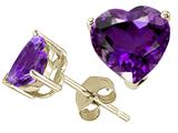 Tommaso Design™ Heart Shape 6mm Genuine Amethyst Earring Studs