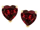 Tommaso Design™ Heart Shape Genuine Garnet and Earring Studs