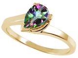 Tommaso Design™ Pear Shape 7x5mm Mystic Rainbow Topaz Ring