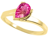 Tommaso Design™ Pear Shape 7x5mm Created Pink Sapphire Ring