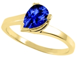 Tommaso Design™ Pear Shape 7x5mm Created Sapphire Ring