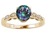 Tommaso Design™ Round 7mm Mystic Rainbow Topaz Solitaire Engagement Ring