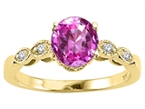 Tommaso Design™ Round 7mm Created Pink Sapphire Engagement Ring