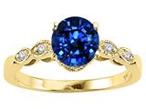 Tommaso Design™ Round 7mm Created Sapphire Engagement Ring