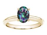 Tommaso Design™ Oval 8x6mm Mystic Rainbow Topaz Solitaire Engagement Ring