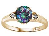 Tommaso Design™ Round 7mm Mystic Rainbow Topaz and Diamond Engagement Ring