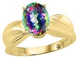 Tommaso Design™ Oval 9x7mm Mystic Rainbow Topaz Ring