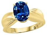 Tommaso Design™ Oval 9x7mm Created Sapphire Solitaire Ring