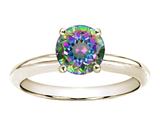Tommaso Design™ Round 7mm Mystic Rainbow Topaz Solitaire Engagement Ring