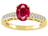Tommaso Design™ Created Ruby and Diamond Solitaire Engagement Ring