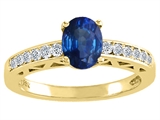 Tommaso Design™ Genuine Sapphire and Diamond Solitaire Engagement Ring