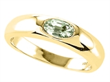 Tommaso Design™ Oval 6x4mm Genuine Green Amethyst Ring