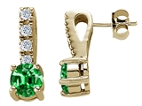 Original Star K™ Simulated Emerald Earrings