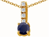Original Star K™ Genuine Round 6mm Black Sapphire Pendant