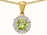 Original Star K™ Genuine Round Peridot Pendant