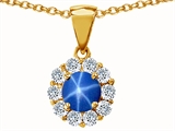 Original Star K™ Created Round Star Sapphire Pendant