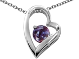 Tommaso Design™ Heart Shaped Simulated Alexandrite 7mm Round Pendant