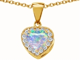 Original Star K™ 925 Created Heart Shaped Opal Pendant