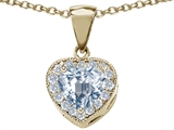 Original Star K™ Genuine Heart Shaped Aquamarine Pendant