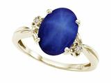 Tommaso Design™ Oval 10x8mm Created Star Sapphire and Diamond Ring